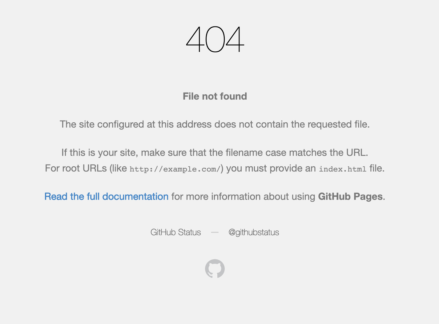 GitHub pages 404